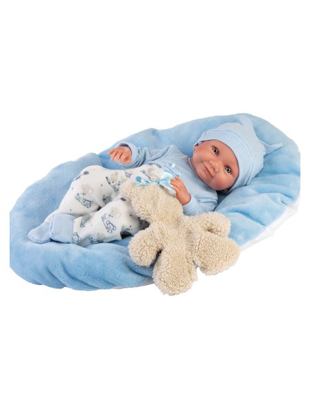 Nico NewbornCoussin bleu clair avec ours 40 cm
