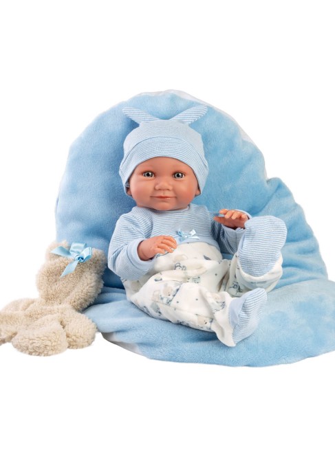 Nico Newborn Light Blue Cushion With Teddy Bear 40 cm