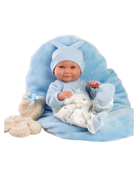 Nico NewbornCoussin bleu clair avec ours 40 cm