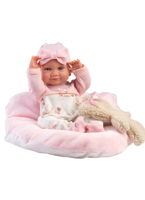 Nica Newborn Pink Cushion with Teddy Bear 40 cm