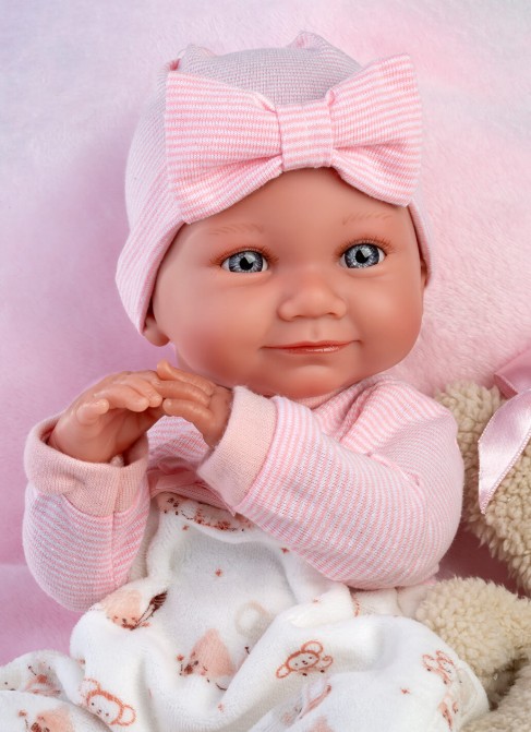 Nica Newborn Розовая подушка с мишкой 40 см