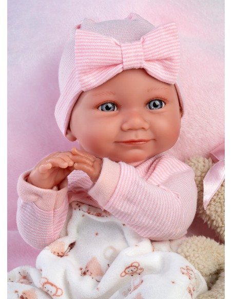 Nica Newborn Розовая подушка с мишкой 40 см