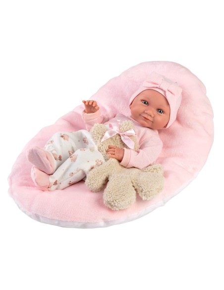 Nica Newborn Розовая подушка с мишкой 40 см