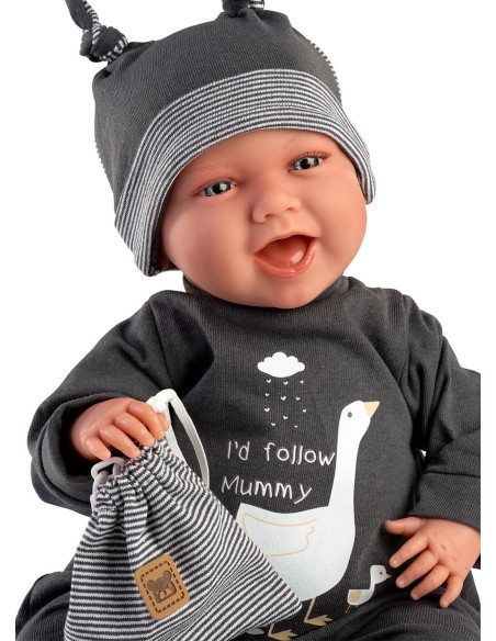Mimo Newborn Smiles Grey Pajamas 42 cm With Crying Mechanism