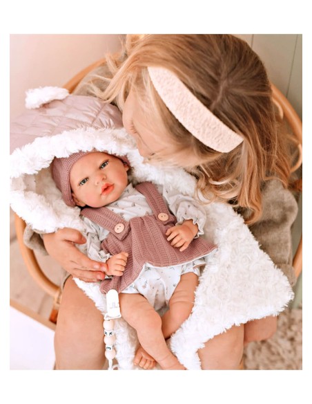Sandra Reborn Baby Pink с одеялом 40 см