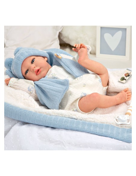Martin Reborn Baby Blue With Blanket 40 cm