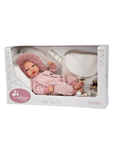 Manuela Reborn Baby Rose Avec Sac Et Coussin 40 cm