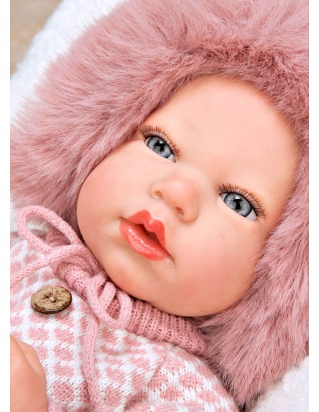 Manuela Reborn Baby Rose Avec Sac Et Coussin 40 cm