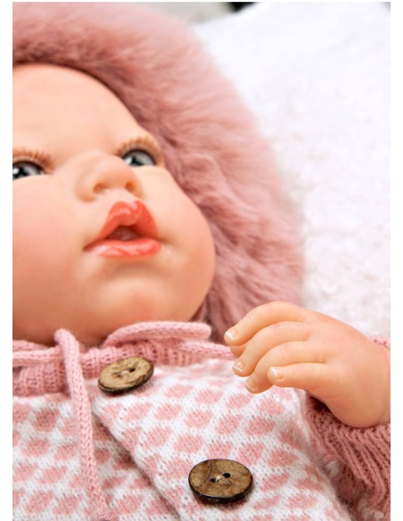 Manuela Reborn Baby Rose Avec Sac Et Coussin 40 cm