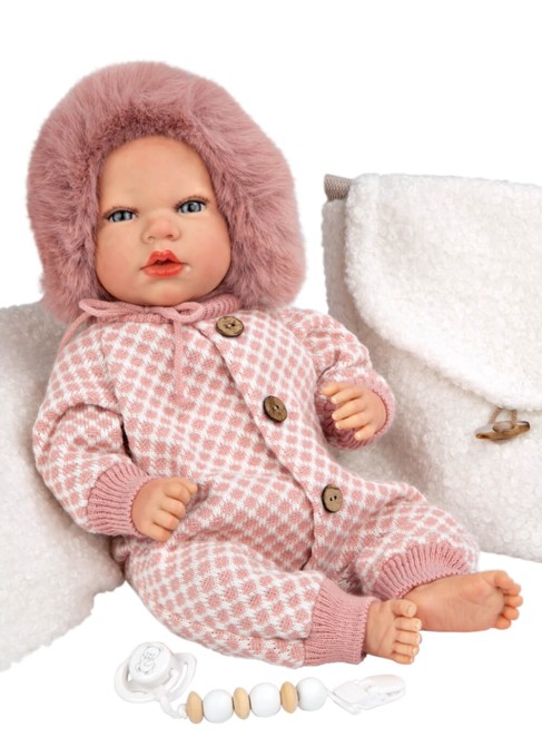 Manuela Reborn Baby Pink с сумкой и подушкой 40 см