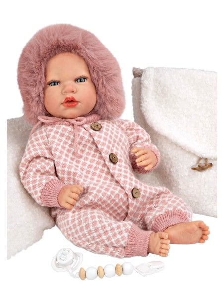 Manuela Reborn Baby Rose Avec Sac Et Coussin 40 cm