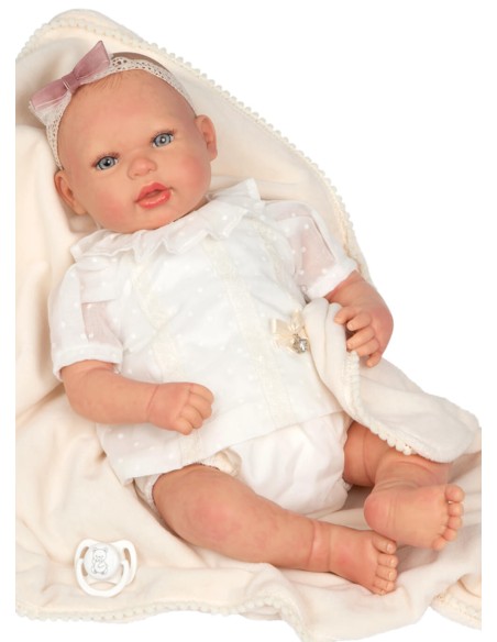 Delia Reborn bébé avec couverture avec cheveux décorés 45 cm
