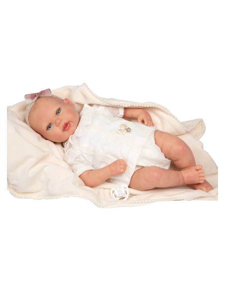 Delia Reborn bébé avec couverture avec cheveux décorés 45 cm