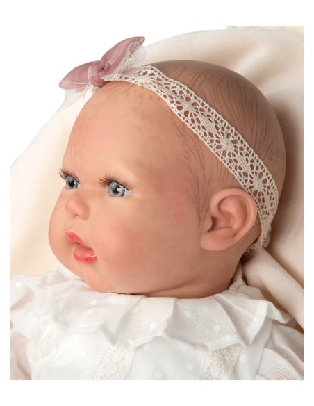 Delia Reborn bébé avec couverture avec cheveux décorés 45 cm