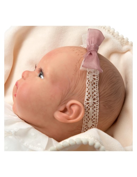 Delia Reborn bébé avec couverture avec cheveux décorés 45 cm