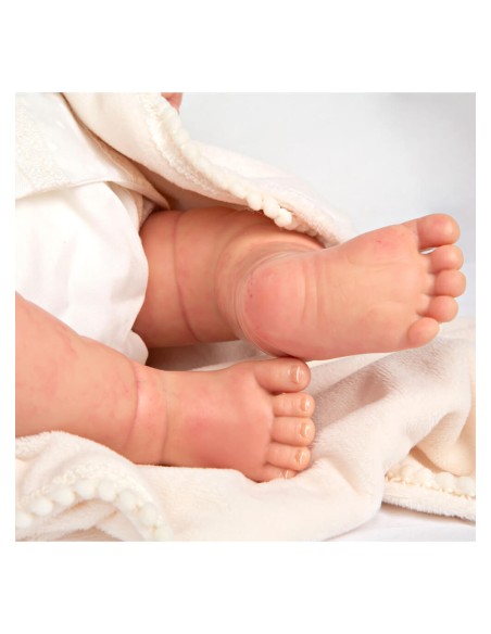 Delia Reborn bébé avec couverture avec cheveux décorés 45 cm