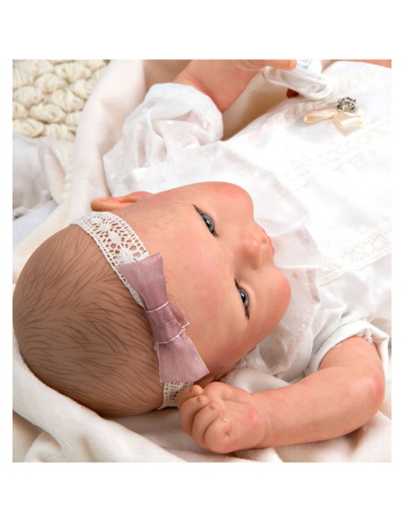 Delia Reborn bébé avec couverture avec cheveux décorés 45 cm