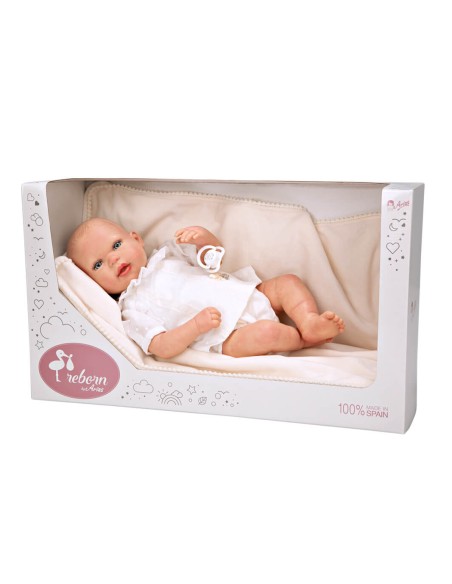 Delia Reborn bébé avec couverture avec cheveux décorés 45 cm