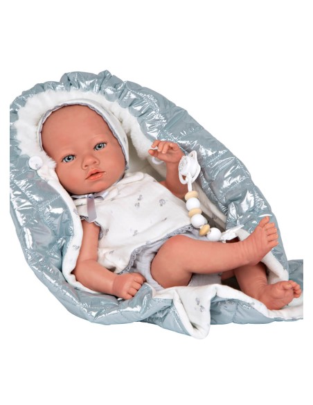 Borja Reborn Baby Grey с виниловым одеялом для тела детское 38 см