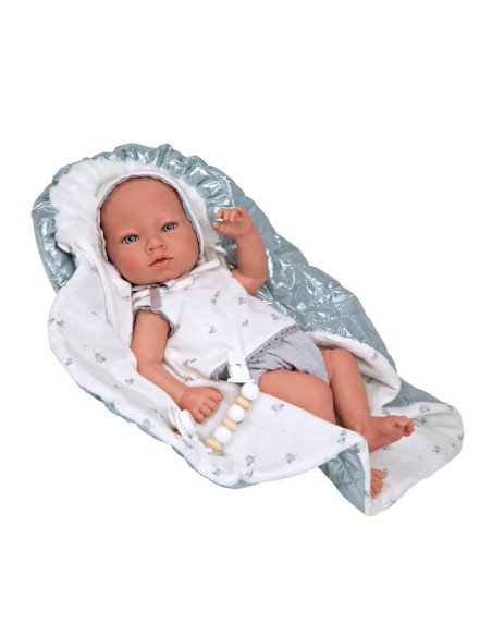 Borja Reborn Baby Grey с виниловым одеялом для тела детское 38 см