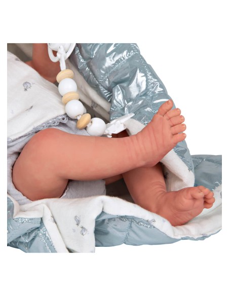 Borja Reborn Baby Grey с виниловым одеялом для тела детское 38 см