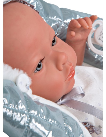 Borja Reborn Baby Grey с виниловым одеялом для тела детское 38 см