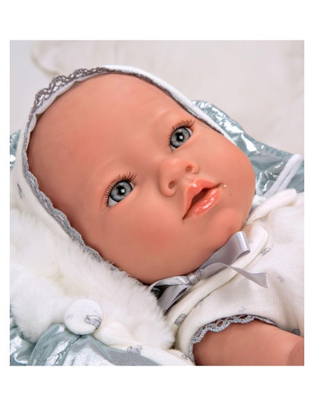 Borja Reborn Baby Grey с виниловым одеялом для тела детское 38 см