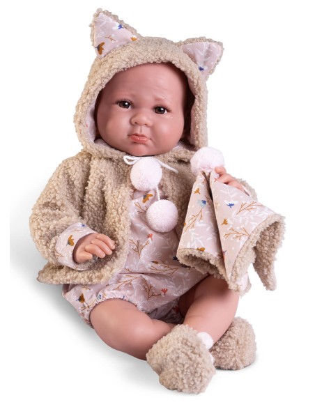 Luca nouveau-né avec veste en peau lainée 42 cm