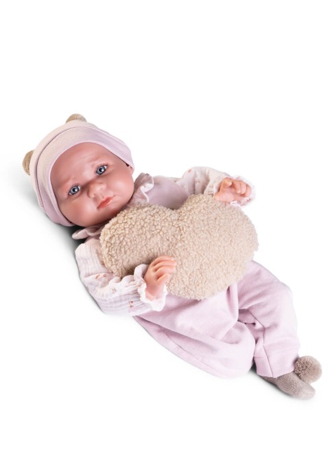 Coussin lesté nouveau-né Luca avec coeur 42 cm