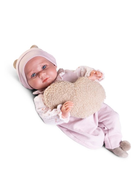 Coussin lesté nouveau-né Luca avec coeur 42 cm