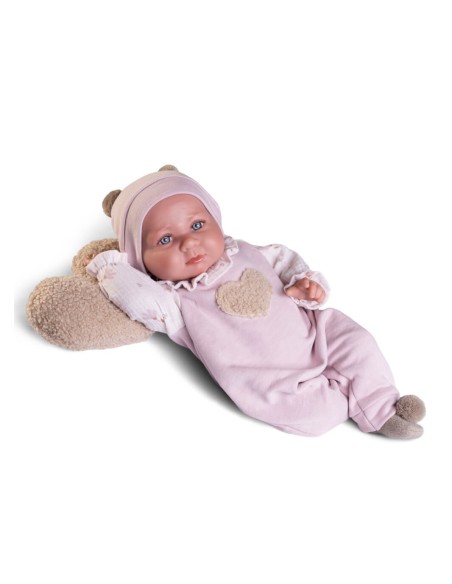 Coussin lesté nouveau-né Luca avec coeur 42 cm