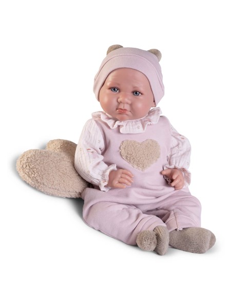 Coussin lesté nouveau-né Luca avec coeur 42 cm