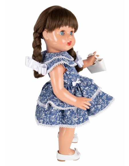 Mariquita Perez Robe Fleurs Bleues 50 cm