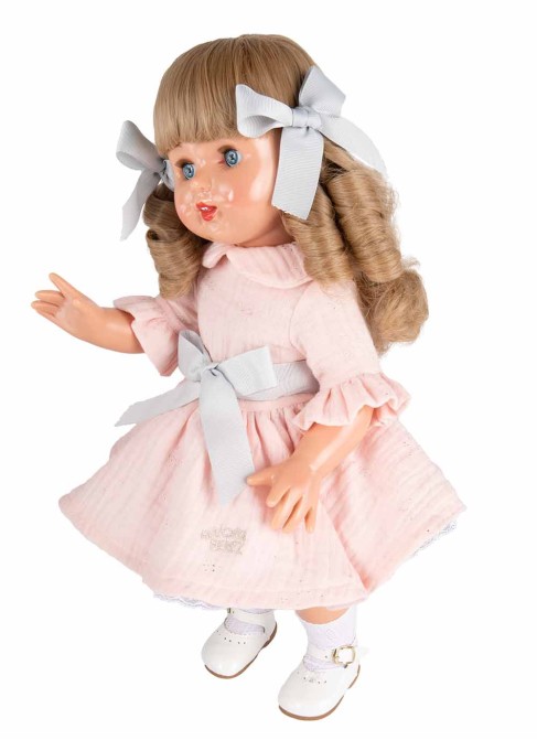 Mariquita Perez Robe Blonde Argent Rose 50 cm