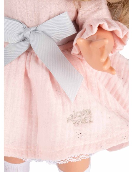 Mariquita Perez Robe Blonde Argent Rose 50 cm