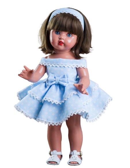 Mariquita Pérez Robe Bleu Clair Fleurs 50 cm