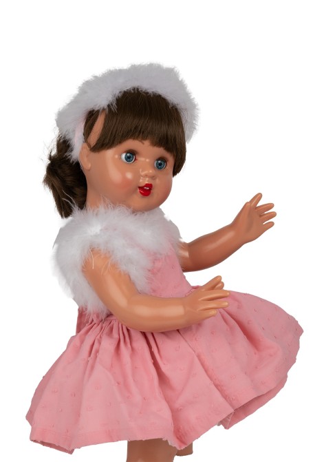 Mariquita Perez Pink Plumeti Dress 50 cm