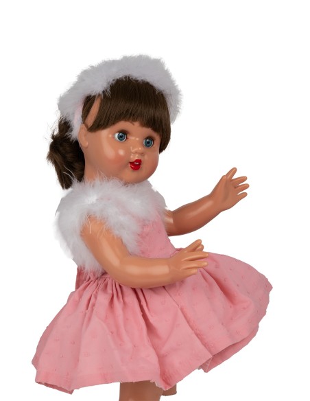 Mariquita Perez Pink Plumeti Dress 50 cm