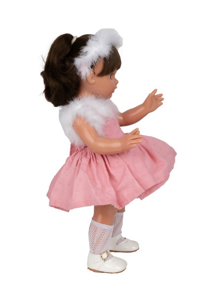 Mariquita Perez Pink Plumeti Dress 50 cm