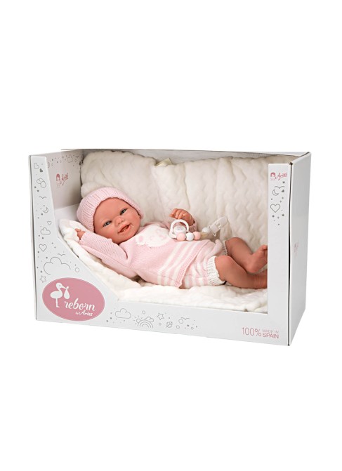 Adriana Reborn Baby Pink With Blanket 40 cm