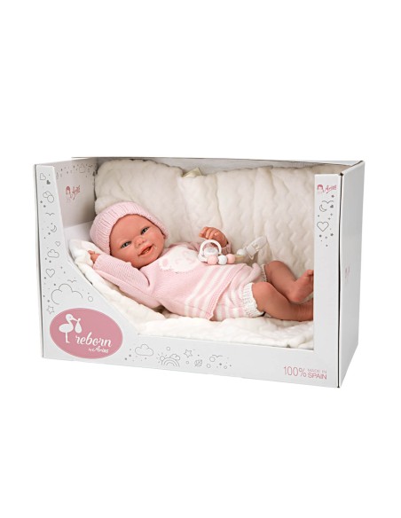 Adriana Reborn Baby Pink With Blanket 40 cm