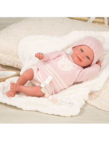 Adriana Reborn Baby Pink With Blanket 40 cm