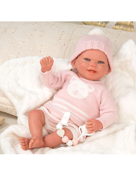 Adriana Reborn Bébé Rose Avec Couverture 40 cm