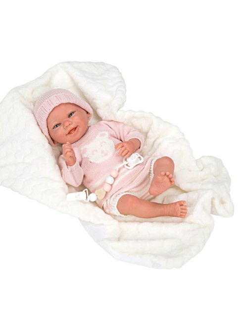 Adriana Reborn Baby Pink With Blanket 40 cm