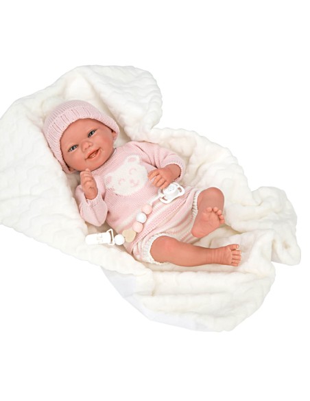 Adriana Reborn Baby Pink With Blanket 40 cm
