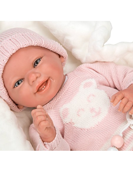 Adriana Reborn Baby Pink With Blanket 40 cm