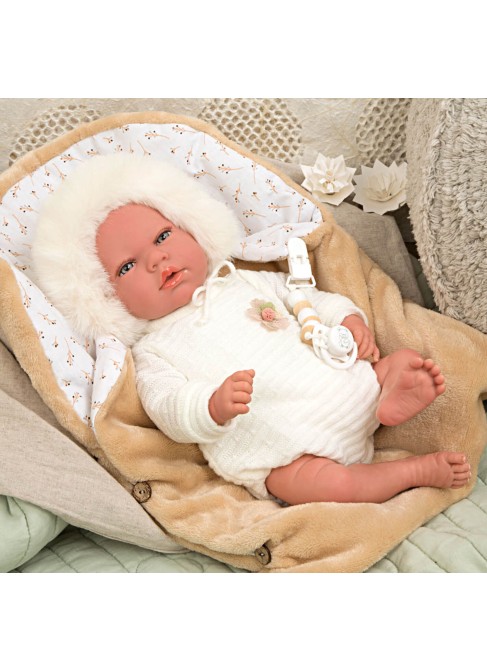 Alejandra Beige Reborn Bébé Avec Berceuse 40 cm