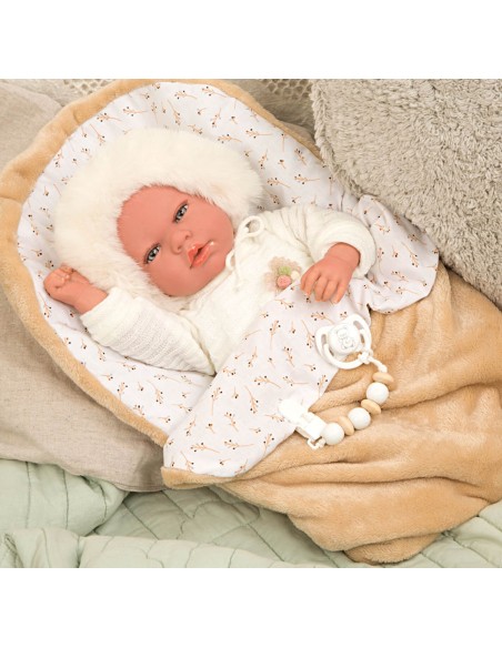 Alejandra Beige Reborn Baby With Lullaby 40 см