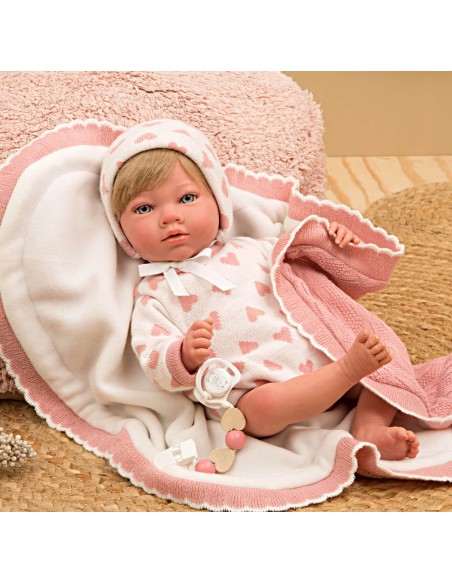 Cristina Reborn Baby Pink With Blanket 40 cm