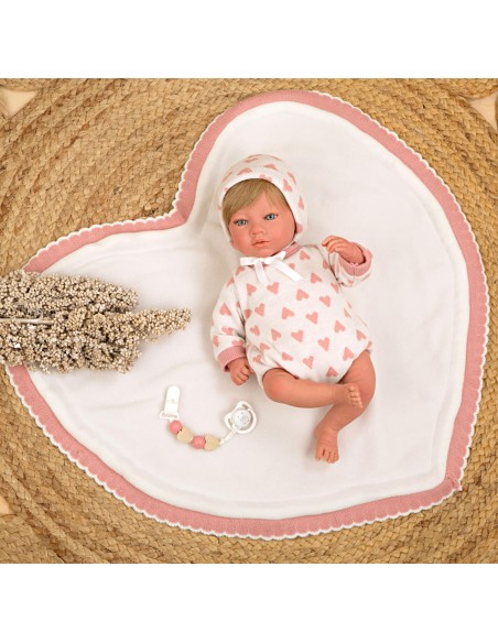Cristina Reborn Baby Pink With Blanket 40 cm